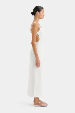 Sir the Label Primrose Ruched Midi Dress Ivory White Size 1 / AU 8 for rent on The Volte - image 4