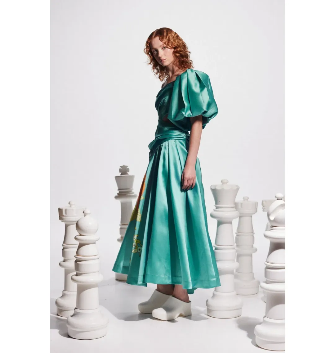 Alemais Regent Gown Jade Green Size AU 16 for rent on The Volte - main image