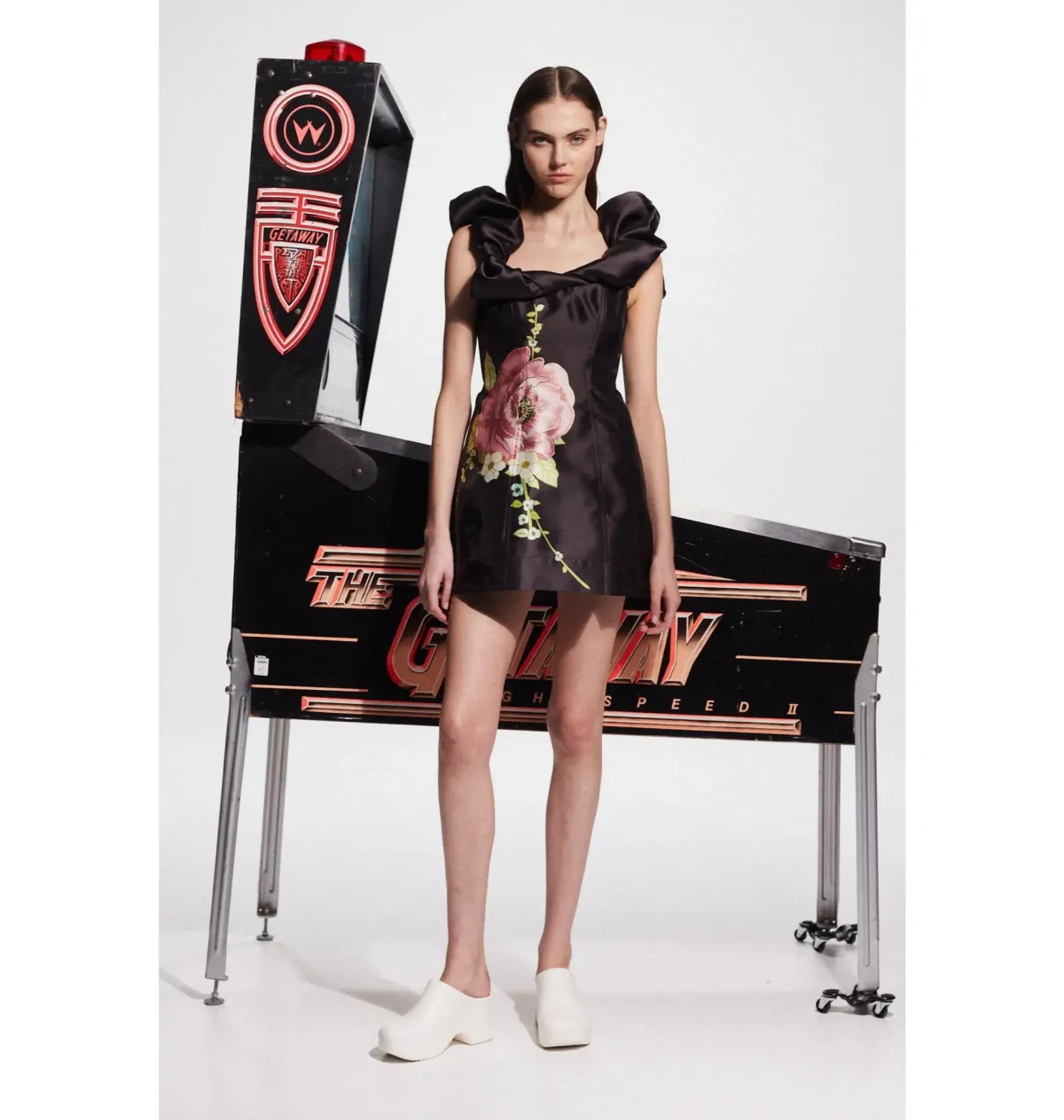 Alemais Regent Mini Dress Noir Black Size AU 16  for rent on The Volte - main image
