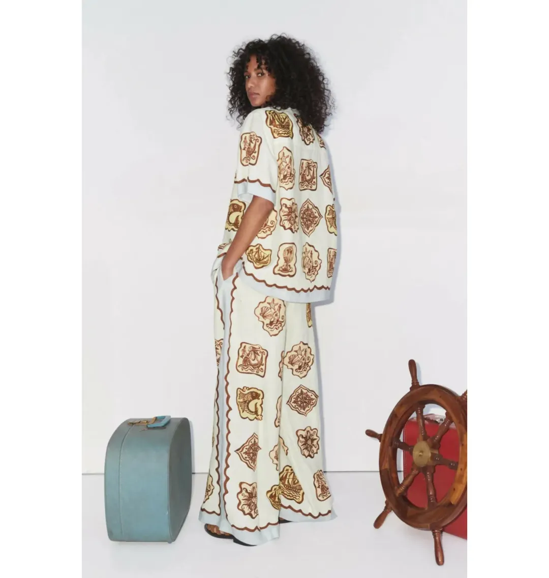 Alemais Relic Shirt and Pant Set Print Size AU 16 for rent on The Volte - main image