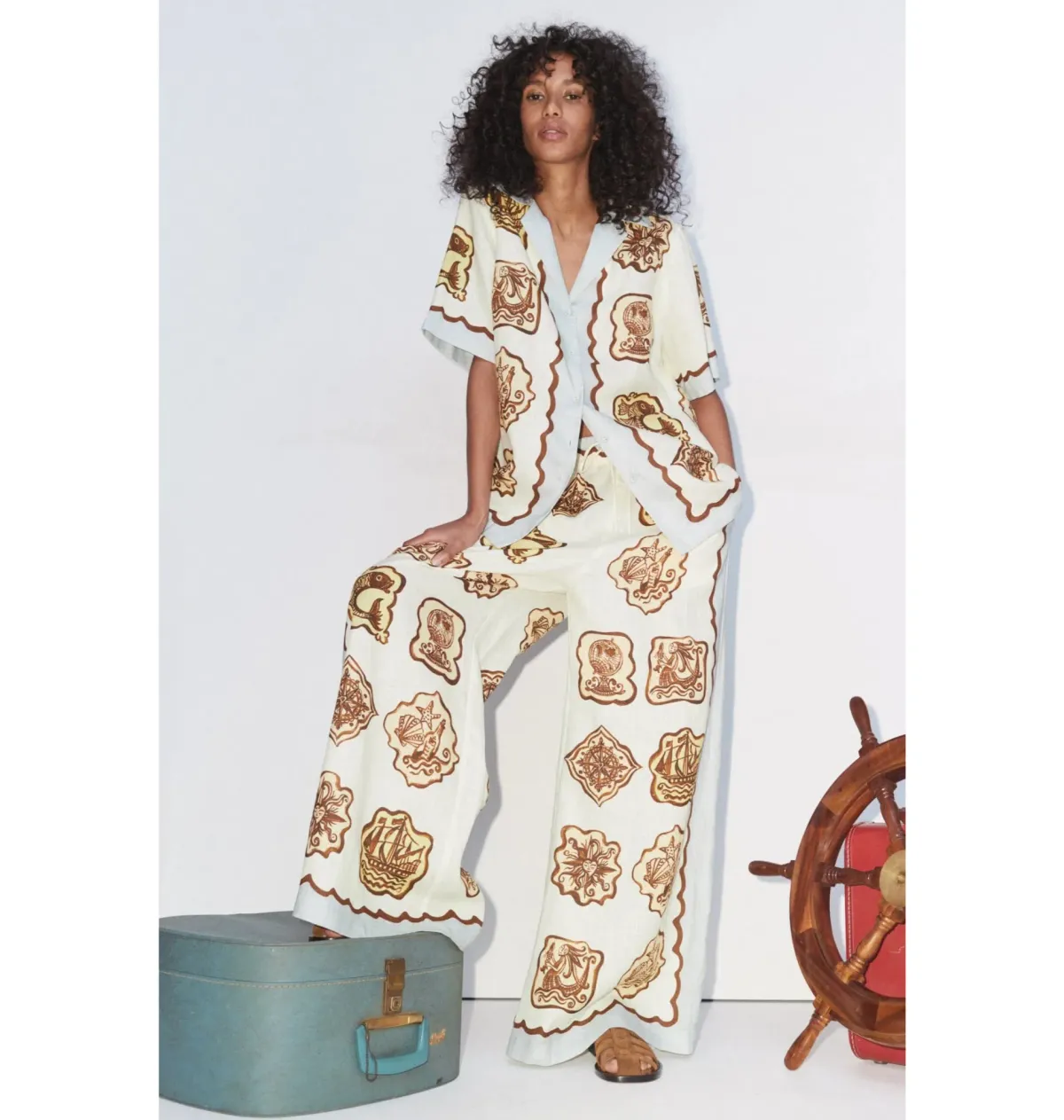 Alemais Relic Shirt and Pant Set Print Size AU 14 for rent on The Volte - main image