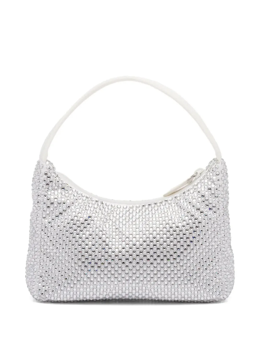 Prada Crystal Satin Mini Hobo Bag White for rent on The Volte - main image