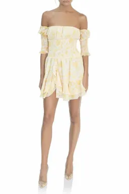 MISHA Quinnie Mini Dress Yellow Size 6/XS for rent on The Volte - image 1