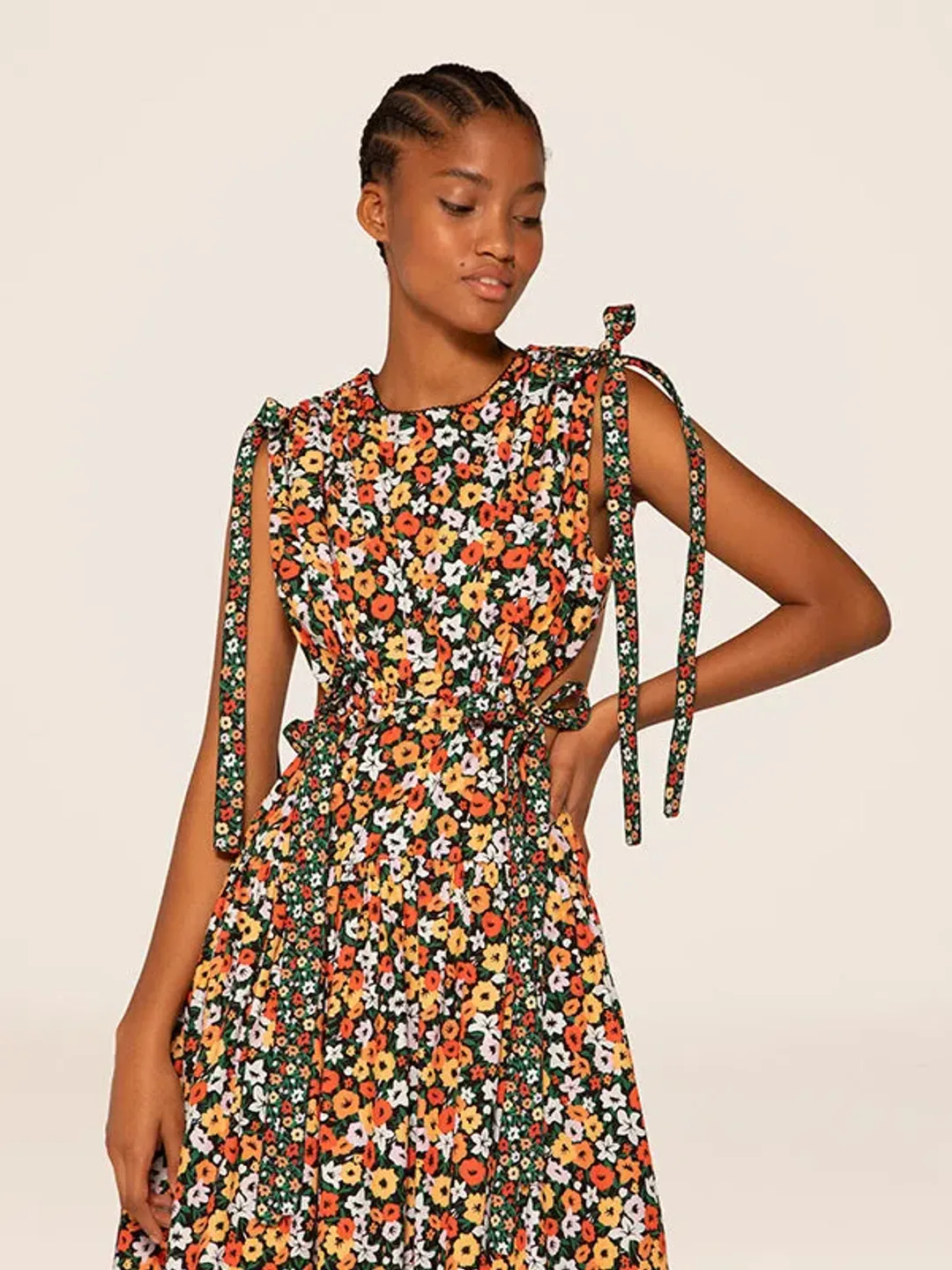 Agua Bendita Guaguanco La Fania Noche Dress  Floral Size 6 for rent on The Volte - main image
