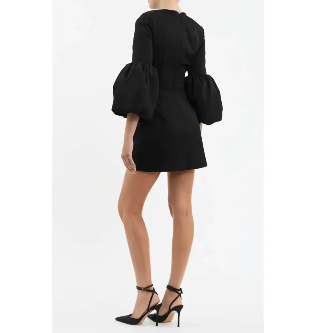 Rebecca Vallance Augustine Bow Mini Dress Black Size AU 12 for rent on The Volte - main image