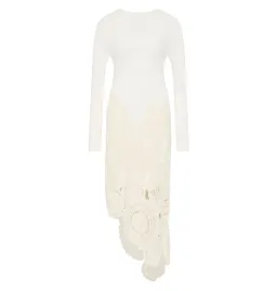 Aje Mosaic Crochet Midi Dress Ivory Size Small / AU 8 for rent on The Volte - image 5