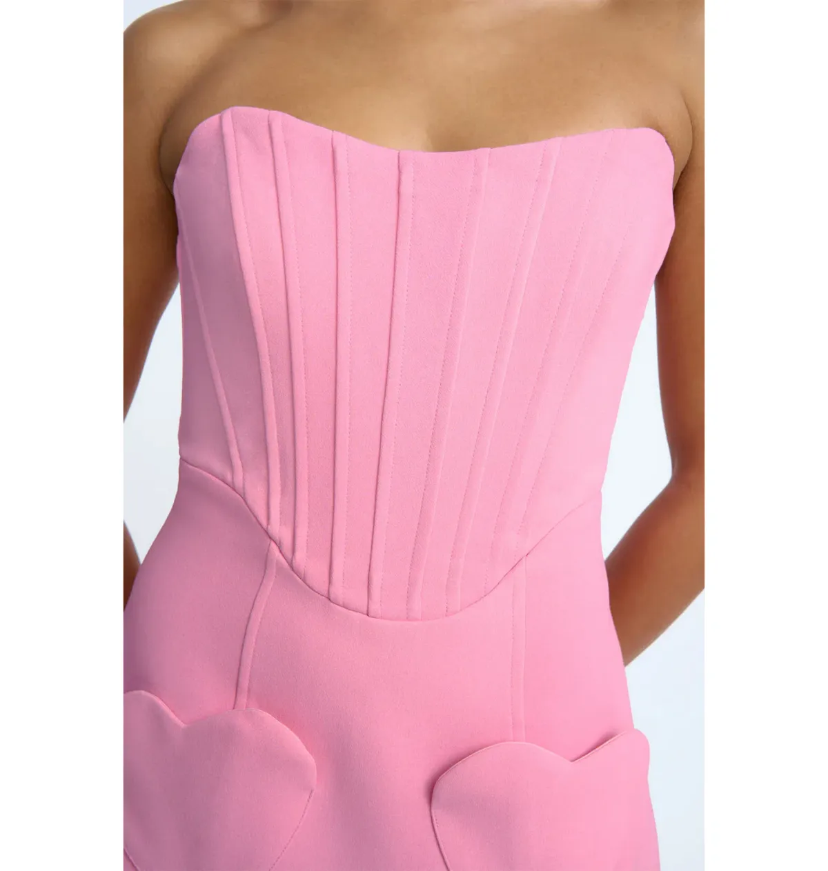 By Johnny Celeste Corset Heart Mini Dress Pink Size AU 10 for rent on The Volte - main image