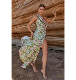 Sonya Moda Nour Forever Maxi Dress Floral Green Size AU 10 for rent on The Volte - image 1