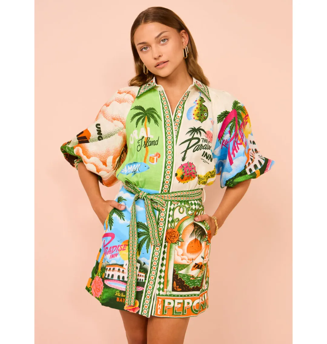 Alemais Paradiso Mini Dress Multi Size AU 14 for rent on The Volte - main image