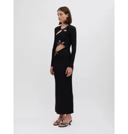 Christopher Esber Looped Moonstone Long Sleeve Dress Black Size AU 10 for rent on The Volte - image 3