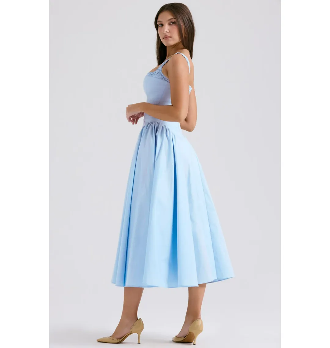 House of CB Dorothy Midi Sundress Italian Azure Size Small / AU 8 for rent on The Volte - main image