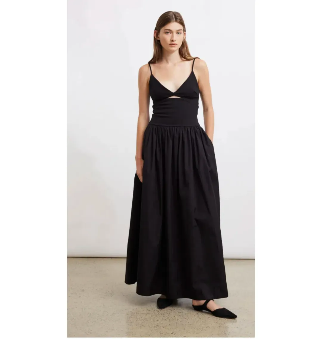 Esse Studios Tri Knit Cotton Dress Black Size AU 8 for rent on The Volte - main image