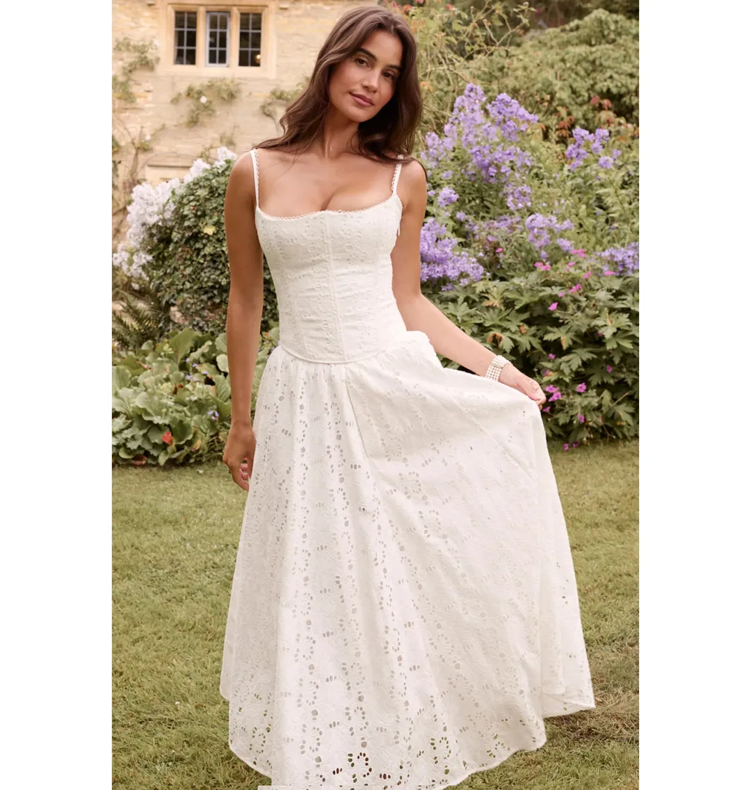 House Of Cb Lorina Corset Top And Francine Skirt White Size S / AU 6 for rent on The Volte - main image