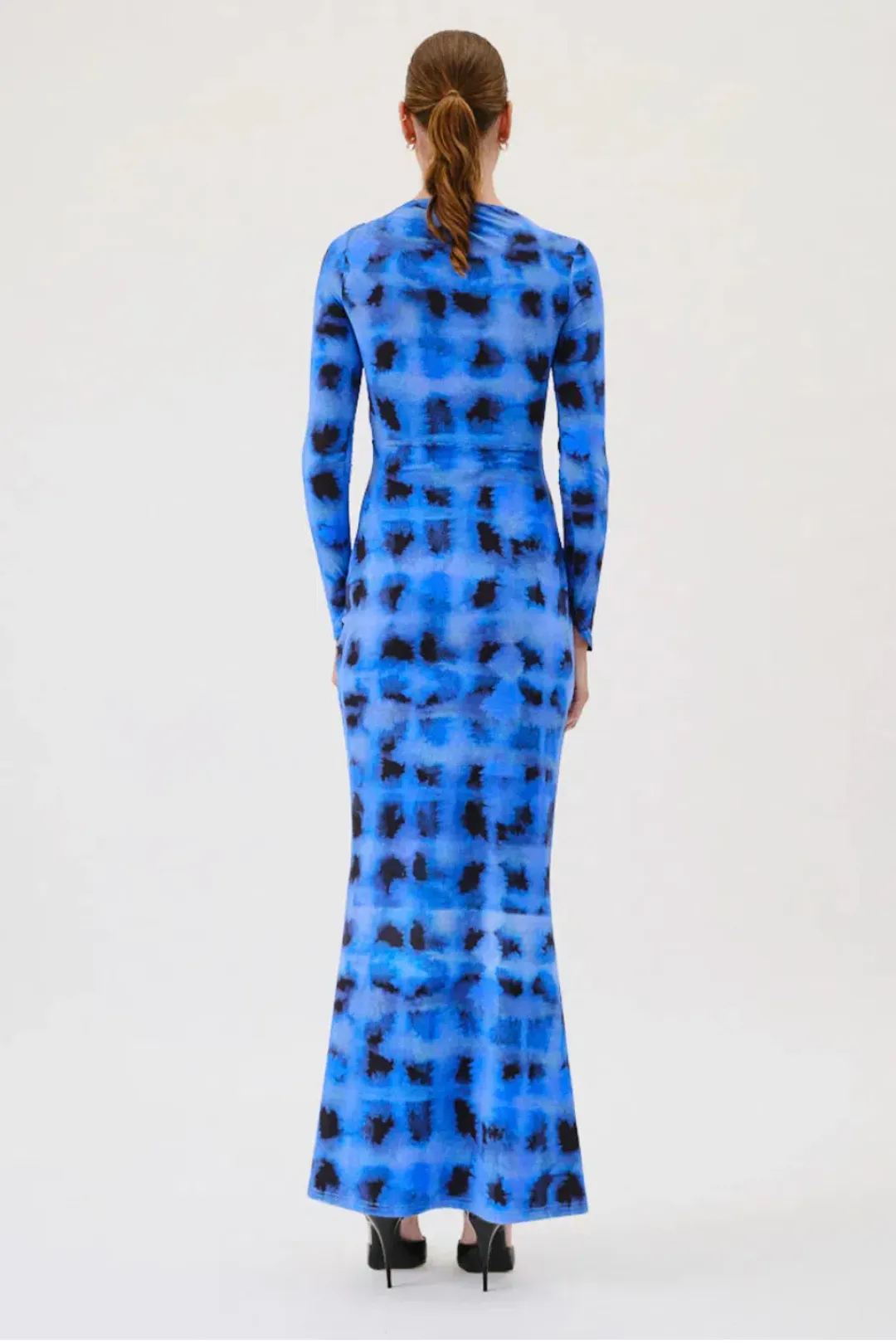 Suboo Shibori Long Sleeve Ruched Maxi Dress Blue Size XS / AU 6 for rent on The Volte - main image