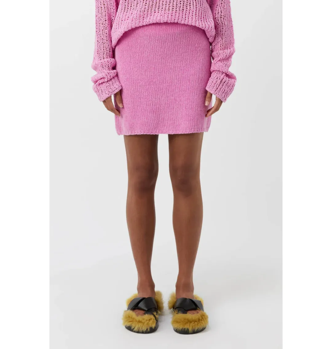 Camilla and Marc Mylo Knit Jumper S / AU 8 and Skirt Size M / AU 10 Set Bubblegum Pink for rent on The Volte - main image