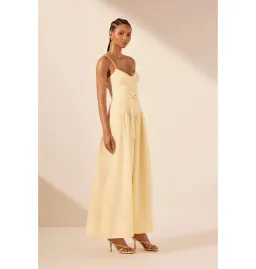 Shona Joy Limon Panelled Bustier Maxi Dress in Lemonade Size AU 8 for rent on The Volte - image 3