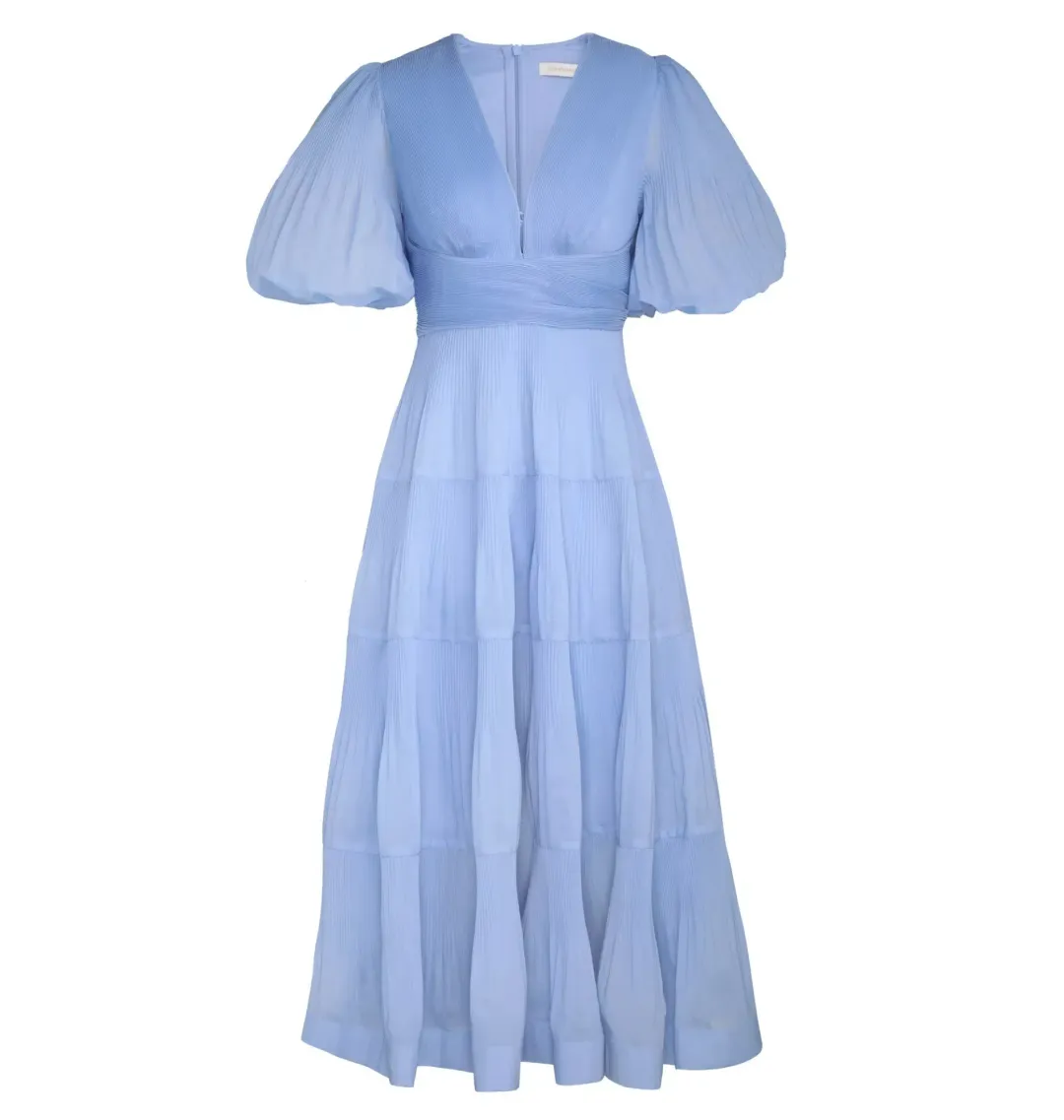 Zimmermann Pleated Midi Dress Jacaranda Size 3 / AU 14 for rent on The Volte - main image