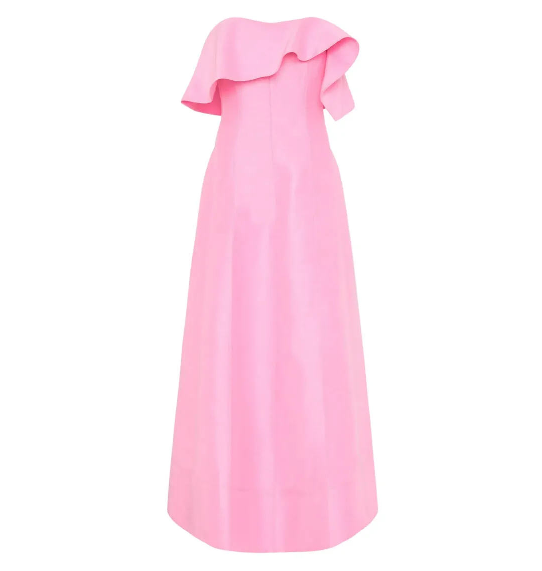 Aje Shallows Strapless Gown Bon Bon Pink Size AU 10 for rent on The Volte - main image