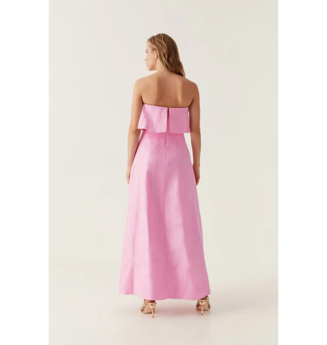 Aje Shallows Strapless Gown Bon Bon Pink Size AU 10 for rent on The Volte - main image