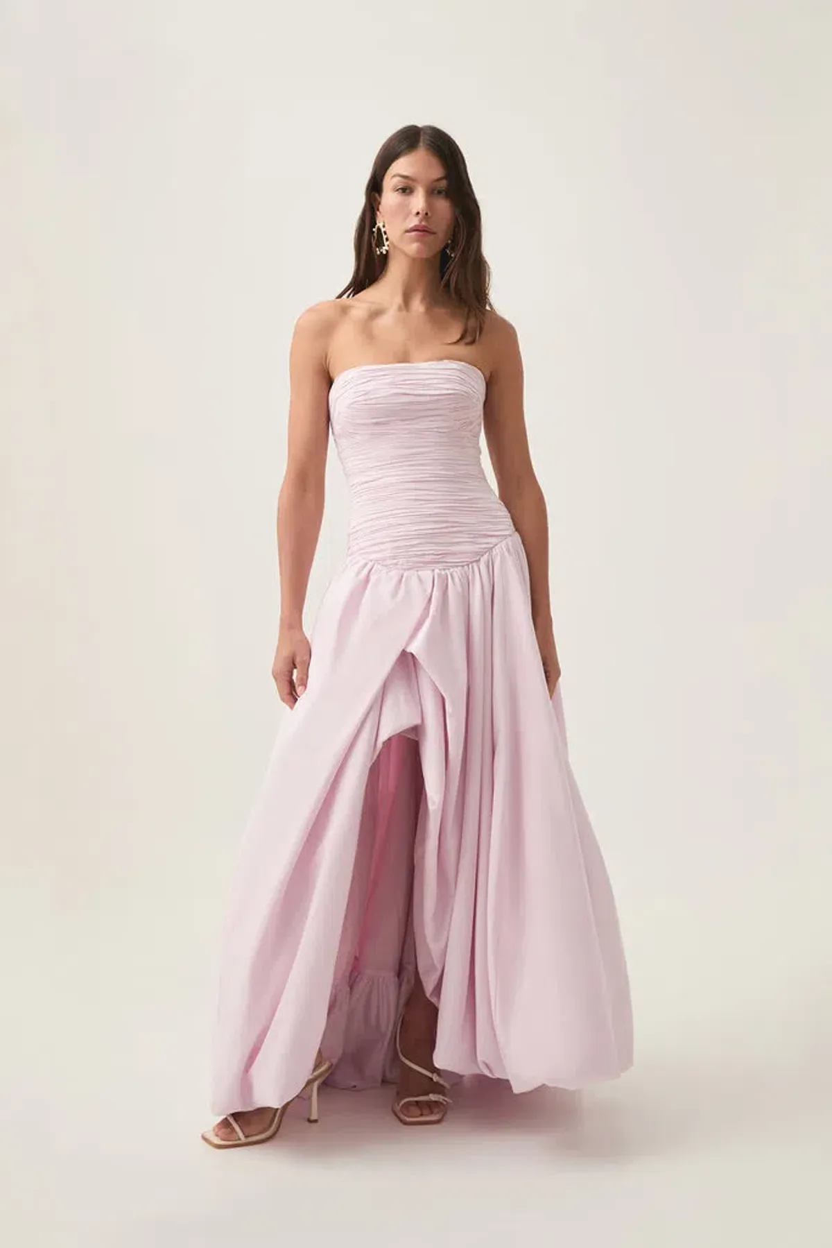 Aje Violette Bubble Hem Maxi Dress Pastel Pink Size 6 for rent on The Volte - main image