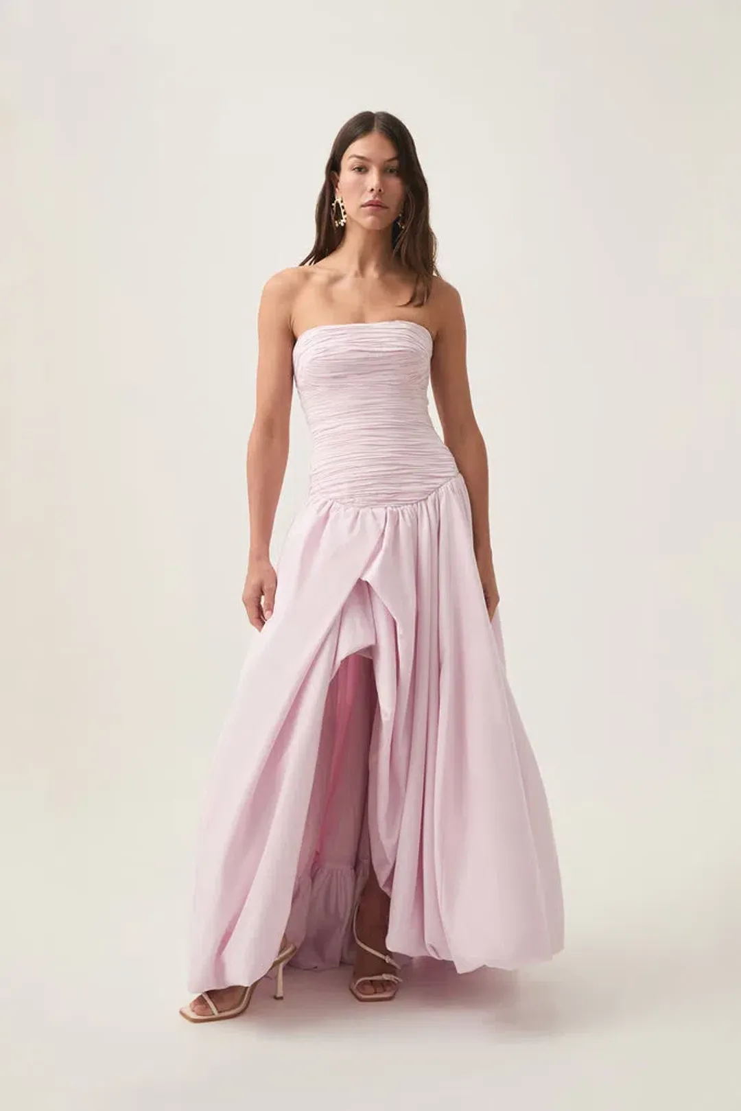 Aje Violette Bubble Hem Maxi Dress Pastel Pink Size 8 for rent on The Volte - main image