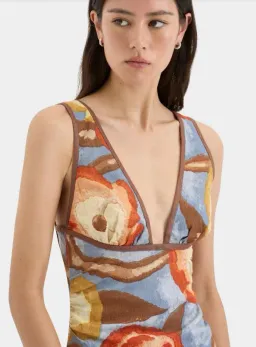 Sir the Label Avery V Neck Midi Dress Camellia Print Size 1 (AU 8) for rent on The Volte - image 4