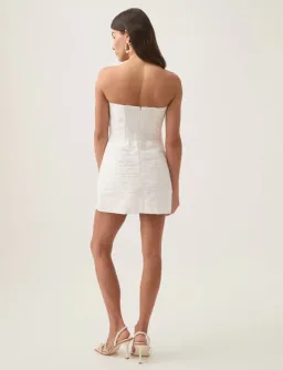 Aje Telma Ruffle Micro Mini Dress Ivory Size 8 for rent on The Volte - image 3