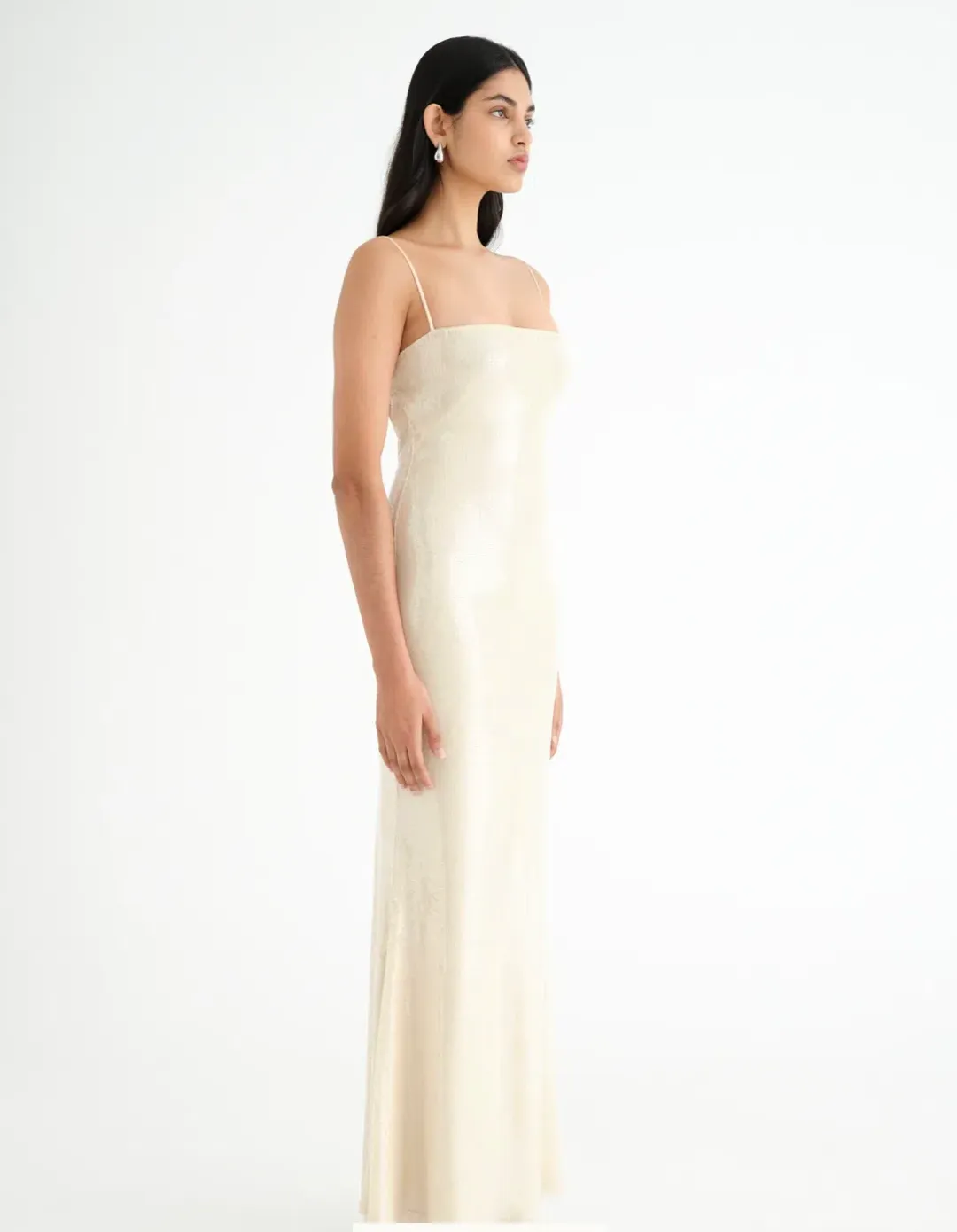 BENNI Juliano Sequin Slip Dress Light Toffee Size S / AU 8 for rent on The Volte - main image