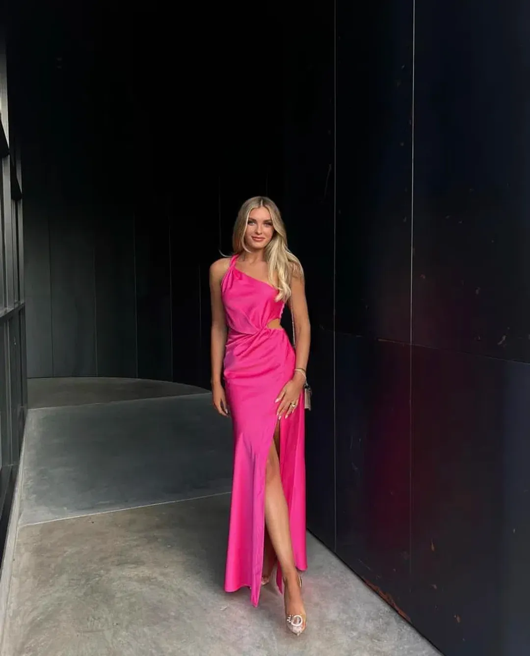 Misha Kristin Gown Hot Pink Size 8 for rent on The Volte - main image
