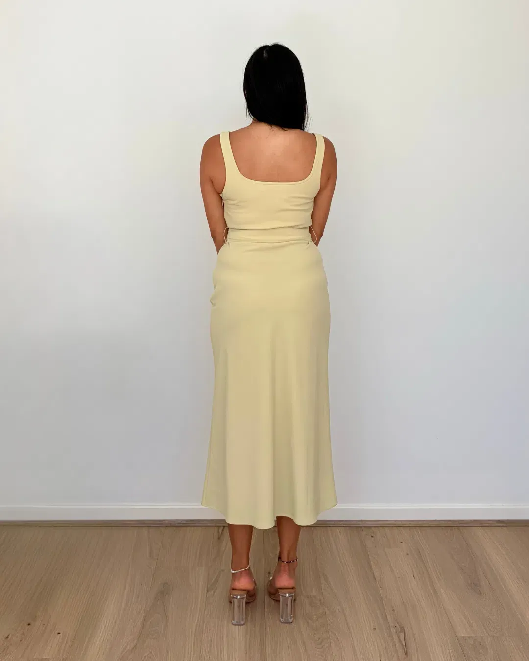By Johnny Ora Bust Midi Dress Pistachio Size 14 for rent on The Volte - main image