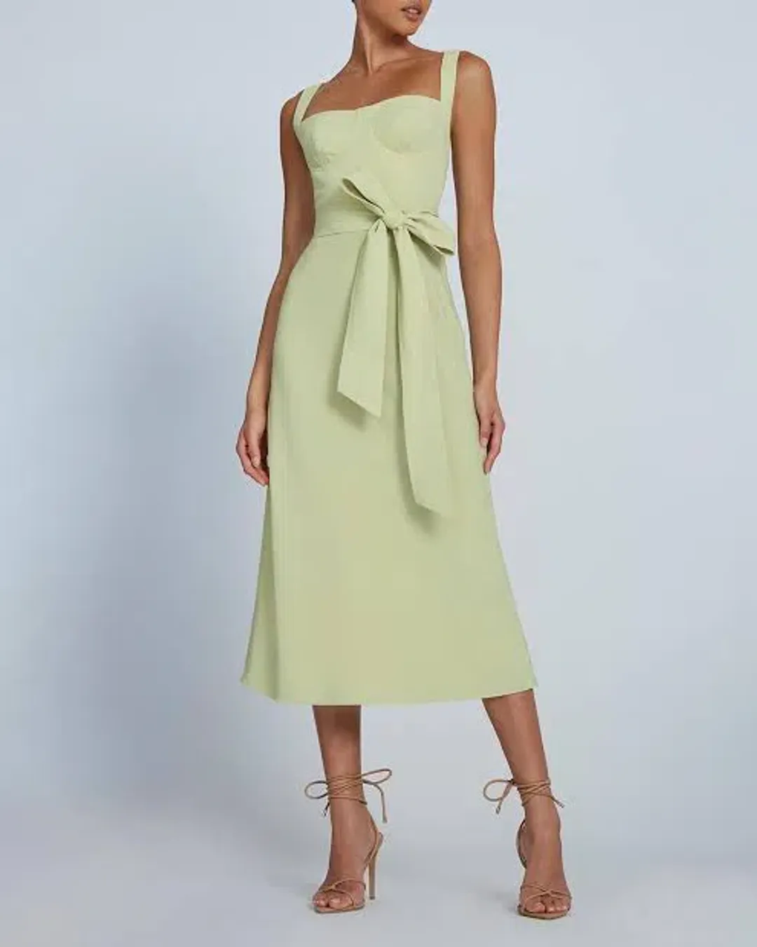 By Johnny Ora Bust Midi Dress Pistachio Size 14 for rent on The Volte - main image