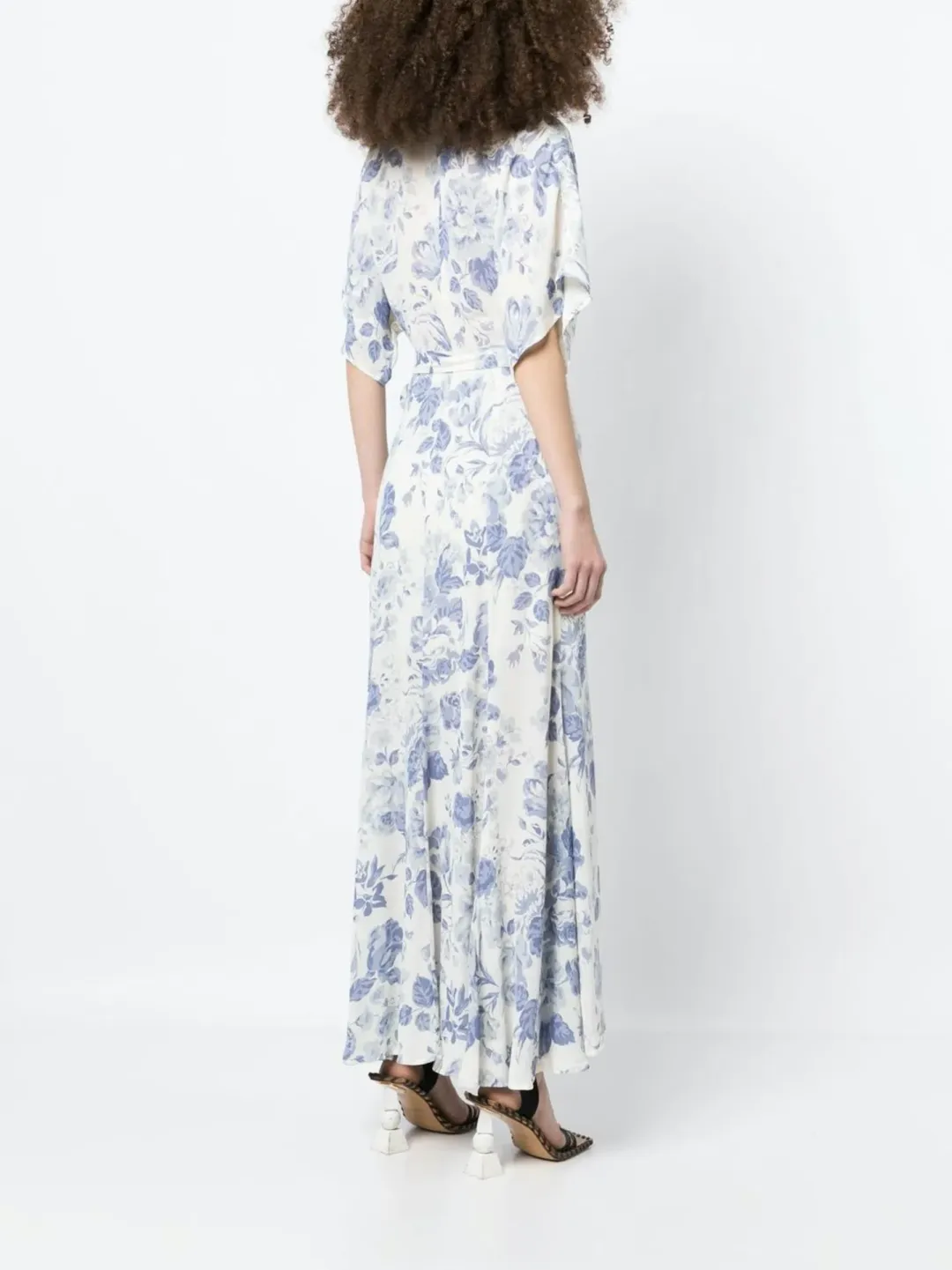 Reformation Winslow Maxi Dress Blue Floral Size XL / AU 14 for rent on The Volte - main image