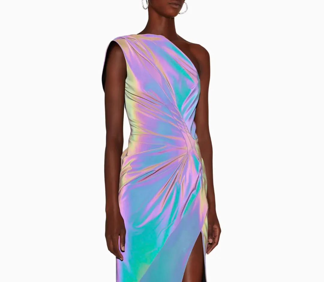 Maticevski Irridescent Draped Mini Dress Multi Size 6 for rent on The Volte - main image