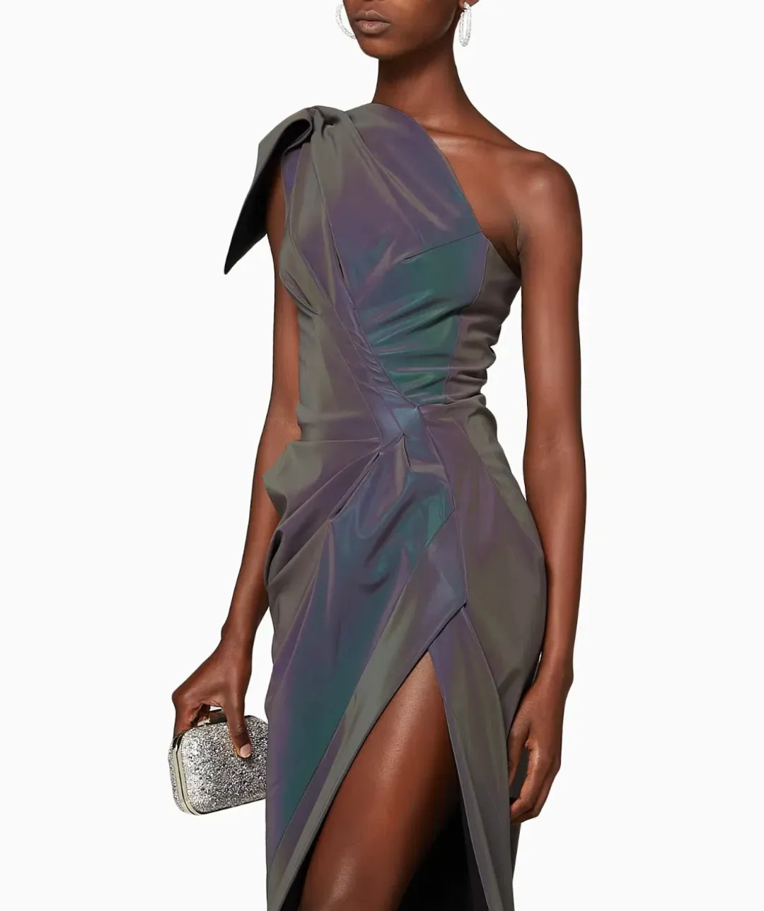 Maticevski Irridescent Draped Mini Dress Multi Size 6 for rent on The Volte - main image