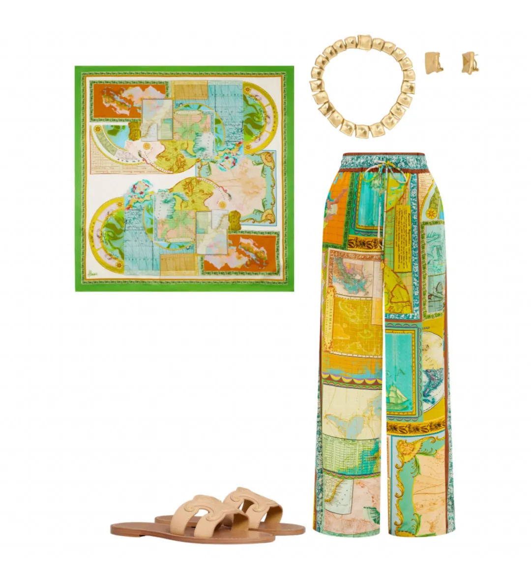 Alemais Atlas Scarf and Pant Set Print Size 8 for rent on The Volte - main image