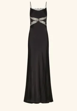 Shona Joy Leticia Silk Cowl Neck Lace Maxi Dress Black Size 6  for rent on The Volte - image 6