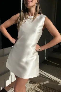 Odd Muse The Ultimate Muse Satin Shift Dress Cream/Blush Size L/Au 12  for rent on The Volte - image 6