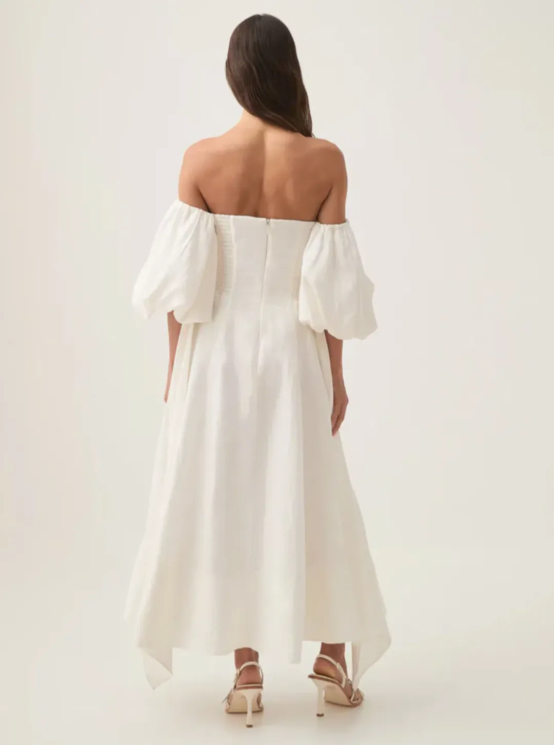 Aje Incarnation Midi Dress Ivory Size 8 for rent on The Volte - main image