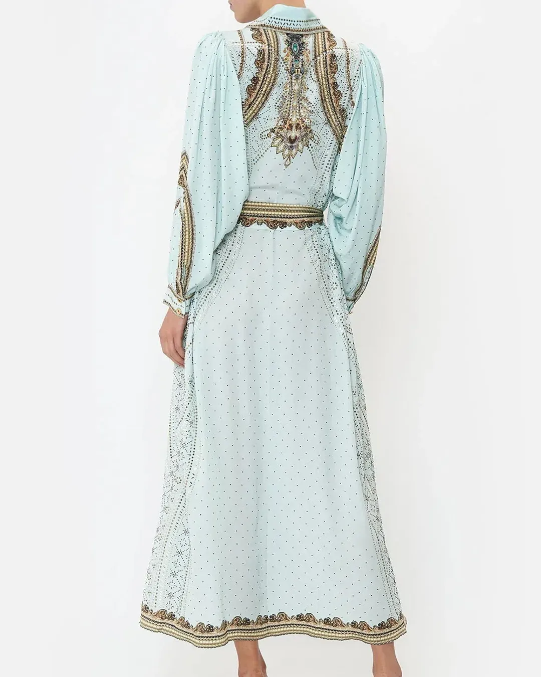 Camilla Curved Collar Shirt Midi Dress Luxe Espiritu Size L / AU 14 for rent on The Volte - main image