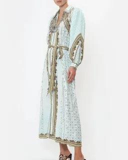 Camilla Curved Collar Shirt Midi Dress Luxe Espiritu Size L / AU 14 for rent on The Volte - image 2