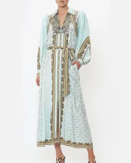 Camilla Curved Collar Shirt Midi Dress Luxe Espiritu Size L / AU 14 for rent on The Volte - image 1