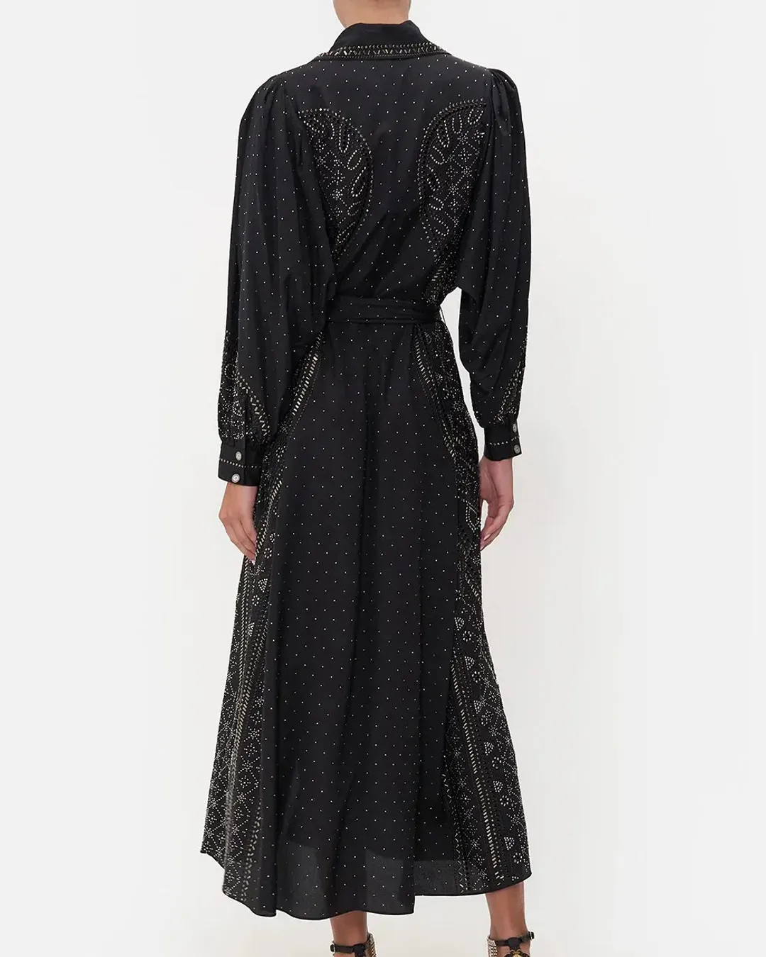 Camilla Curved Collar Shirt Midi Dress Luxe Espiritu  Size L / AU 14 for rent on The Volte - main image