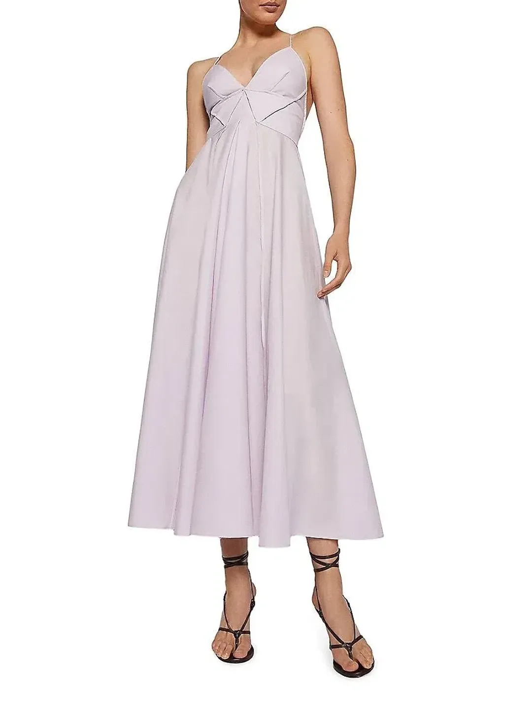 Scanlan Theodore Parachute Cotton Strappy Dress In Lilac Size 10 for rent on The Volte - main image