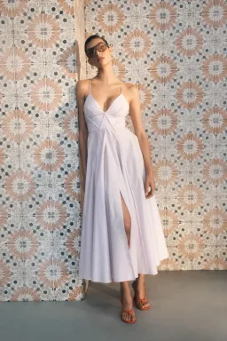 Scanlan Theodore Parachute Cotton Strappy Dress In Lilac Size 10 for rent on The Volte - image 1
