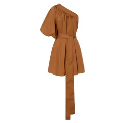 Oroton One Shoulder Gathered Dress Brandy Size 10  for rent on The Volte - image 4