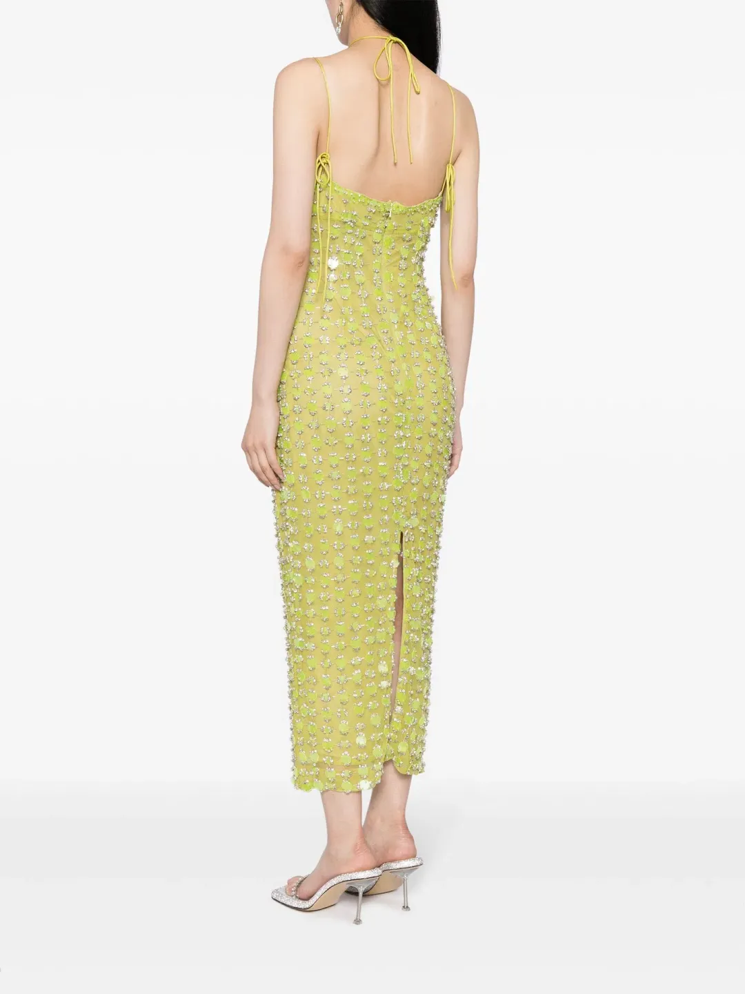 Rachel Gilbert Lucinda Midi Dress Lime with Crystals Size 3 / AU 12 for rent on The Volte - main image