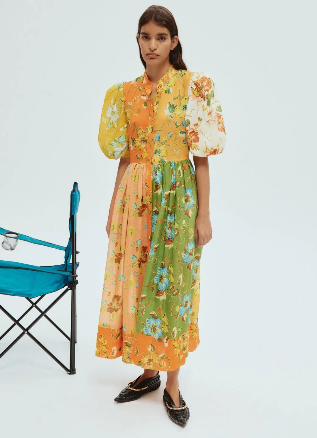 Alemais Hotel Lamu Spliced Shirtdress Floral Size 4 AU/UK (0 US) for rent on The Volte - main image