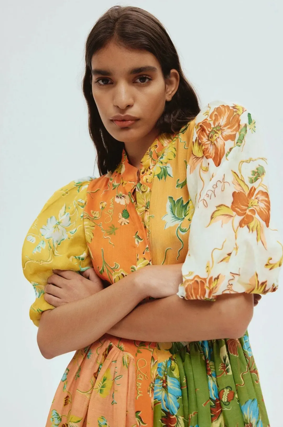 Alemais Hotel Lamu Spliced Shirtdress Floral Size 4 AU/UK (0 US) for rent on The Volte - main image