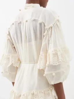 Zimmermann The Lyre Trim Tiered Midi Dress Cream Size 0 / AU 8 for rent on The Volte - image 4