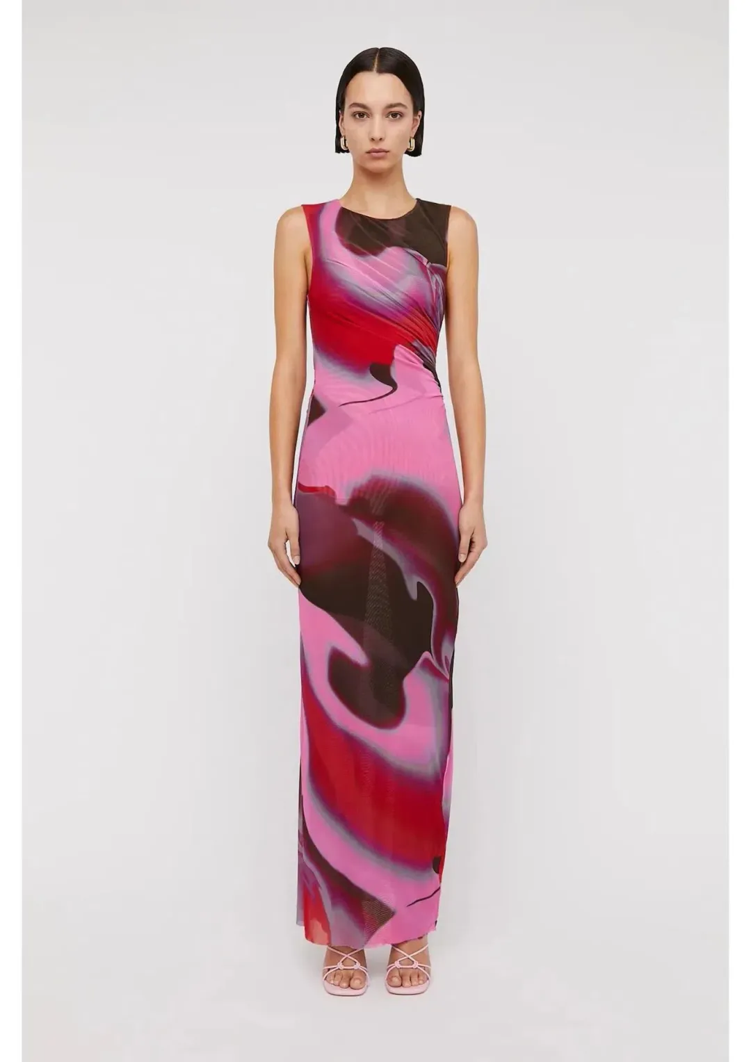 Scanlan Theodore Italian Watercolour Dress Raspberry Pink Size 10 for rent on The Volte - main image